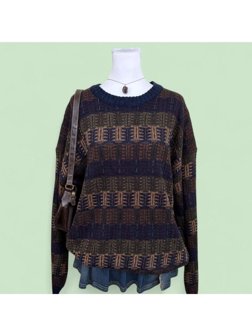 90s striped skater grandpa sweater